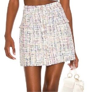 MAJORELLE Ramira Tweed Mini Skirt in Multicolor